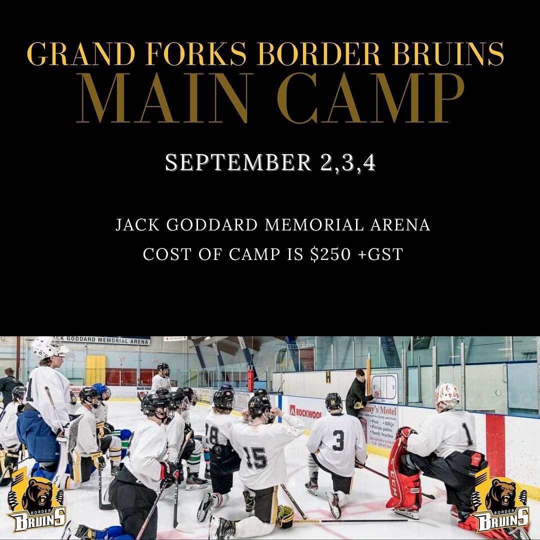 🐻MAIN CAMP🐻

The Grand Forks Border Bruins Main Camp registration is now LIVE! 

September 2,3,4, 2022 in Grand Forks, BC at the Jack Goddard Memorial Arena🏒

Register at https://www.borderbruins.com/event-details/2022-main-camp

🔗Link also in bio

Schedule will be released closer to the event date! 

#grandforksborderbruins #kijhlhockey #gfbb #thisisbearcountry #bearden #hockey #juniorbhockey #maincamp